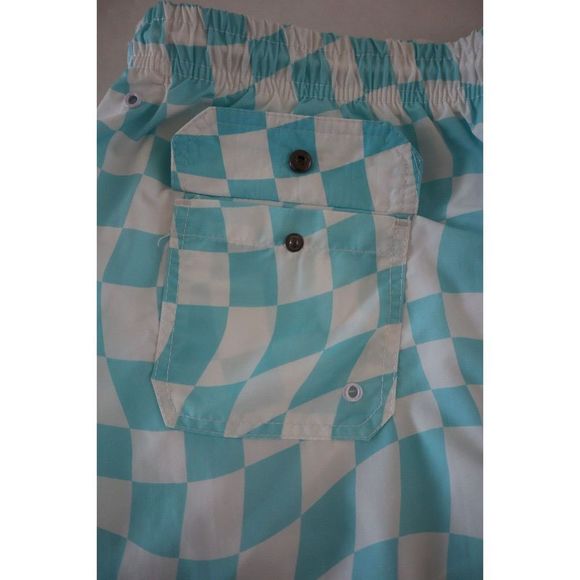 Bloomie's x Solid & Striped Men Sz L Cyan Blue Wavy Check Shirt/Shorts Set $220 - Picture 14 of 16
